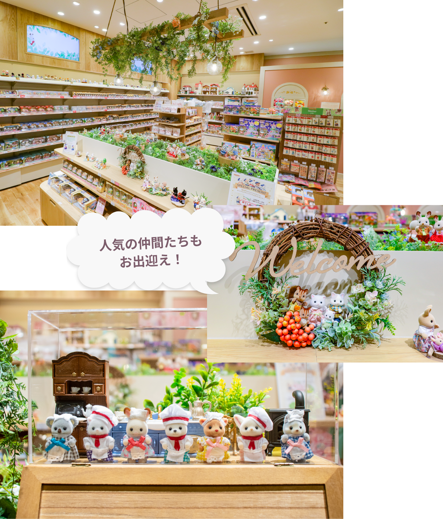 人気の仲間たちもお出迎え